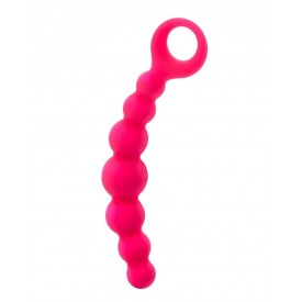 Розовый анальный стимулятор с ручкой-кольцом