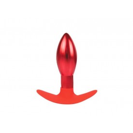 Каплевидная анальная втулка красного цвета - 9,6 см.